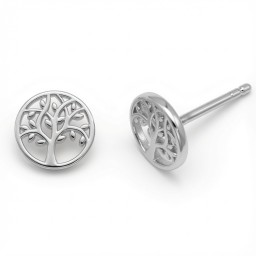 925 Sterling Silver Tree of Life Stud Earrings