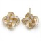 925 Sterling Silver 14K Gold Plated CZ Love Knot Stud Earrings