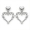 925 Sterling Silver CZ Heart Drop Earrings