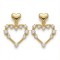 925 Sterling Silver 14K Gold Plated CZ Heart Drop Earrings