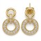 925 Sterling Silver 14K Gold Plated CZ Horseshoe Drop Earrings