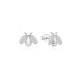 925 Silver Rhodium Plated CZ Set Bumble Bee Stud Earrings
