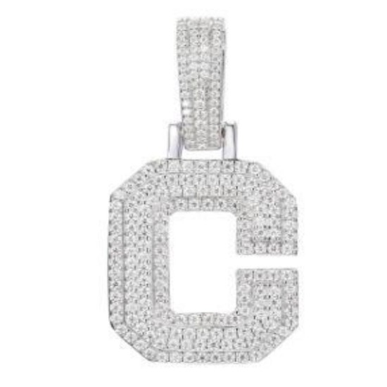 AIN001-C | 925 Silver CZ Set Initial C