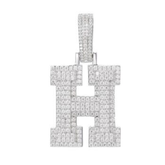 AIN001-H | 925 Silver CZ Set Initial H