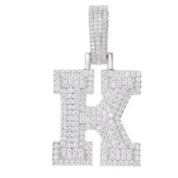 AIN001-K | 925 Silver CZ Set Initial K