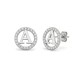 925 Sterling Silver CZ Letter A Pendant Set