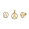 925 Sterling Silver 14k Gold Plated CZ Letter A Pendant Set