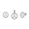 925 Sterling Silver CZ Letter A Pendant Set