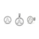 925 Sterling Silver CZ Letter A Pendant Set