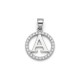 925 Sterling Silver CZ Letter A Pendant Set