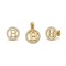 925 Sterling Silver 14k Gold Plated CZ Letter B Pendant Set