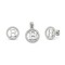925 Sterling Silver CZ Letter B Pendant Set