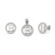 925 Sterling Silver CZ Letter B Pendant Set