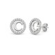 925 Sterling Silver CZ Letter C Pendant Set