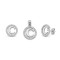 925 Sterling Silver CZ Letter C Pendant Set