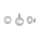 925 Sterling Silver CZ Letter C Pendant Set