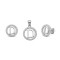 925 Sterling Silver CZ Letter D Pendant Set