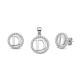 925 Sterling Silver CZ Letter D Pendant Set