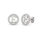 925 Sterling Silver CZ Letter E Pendant Set