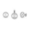 925 Sterling Silver CZ Letter E Pendant Set