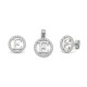 925 Sterling Silver CZ Letter E Pendant Set