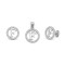925 Sterling Silver CZ Letter F Pendant Set