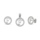 925 Sterling Silver CZ Letter F Pendant Set