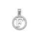 925 Sterling Silver CZ Letter F Pendant Set