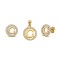 925 Sterling Silver 14k Gold Plated CZ Letter G Pendant Set