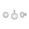925 Sterling Silver CZ Letter G Pendant Set