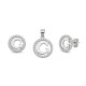 925 Sterling Silver CZ Letter G Pendant Set
