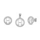 925 Sterling Silver CZ Letter H Pendant Set