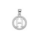 925 Sterling Silver CZ Letter H Pendant Set