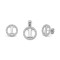 925 Sterling Silver CZ Letter I Pendant Set