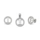 925 Sterling Silver CZ Letter I Pendant Set