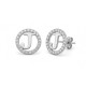 925 Sterling Silver CZ Letter J Pendant Set