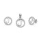 925 Sterling Silver CZ Letter J Pendant Set