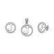 925 Sterling Silver CZ Letter J Pendant Set