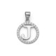 925 Sterling Silver CZ Letter J Pendant Set