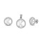925 Sterling Silver CZ Letter K Pendant Set
