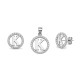 925 Sterling Silver CZ Letter K Pendant Set