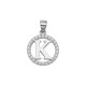 925 Sterling Silver CZ Letter K Pendant Set