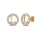 925 Sterling Silver 14k Gold Plated CZ Letter L Pendant Set