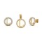 925 Sterling Silver 14k Gold Plated CZ Letter L Pendant Set