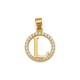 925 Sterling Silver 14k Gold Plated CZ Letter L Pendant Set