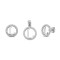 925 Sterling Silver CZ Letter L Pendant Set