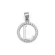 925 Sterling Silver CZ Letter L Pendant Set