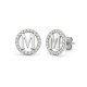925 Sterling Silver CZ Letter M Pendant Set