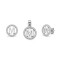925 Sterling Silver CZ Letter M Pendant Set