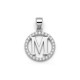 925 Sterling Silver CZ Letter M Pendant Set